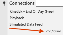 Connections Configure window