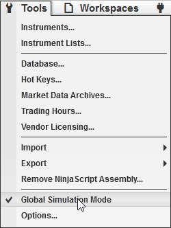 Global Simulation Mode toggle