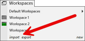 Import/Export workspace