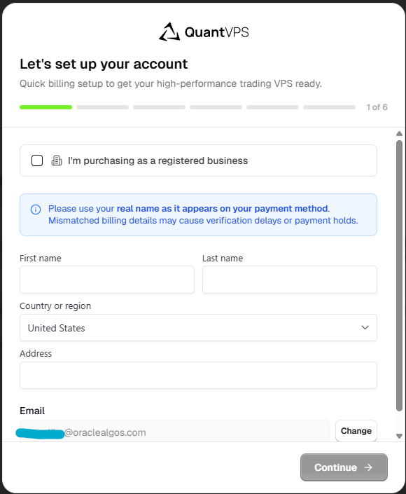 Step 1: Billing info