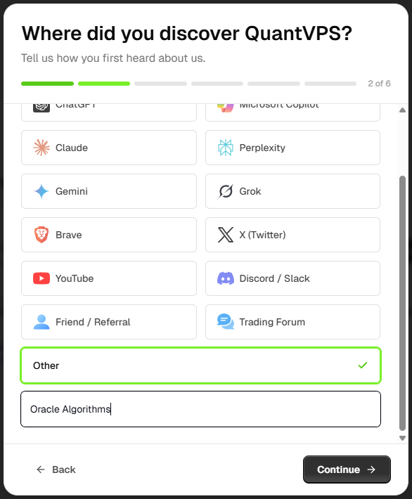 Step 2: Select Other, type Oracle Algorithms